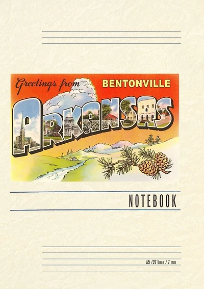 Vintage Lined Notebook Greetings from Bentonville