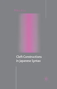 Cleft Constructions Japanese Syntax