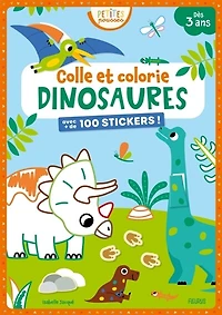 Dinosaures: colle et colorie