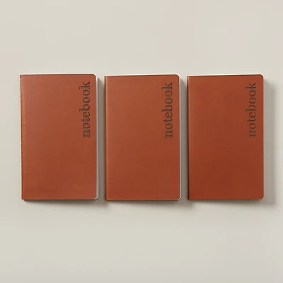 Leatherette Notebooks, Set Of 3, Mini