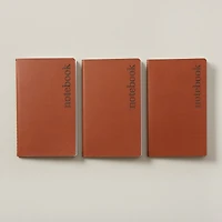 Leatherette Notebooks, Set Of 3, Mini