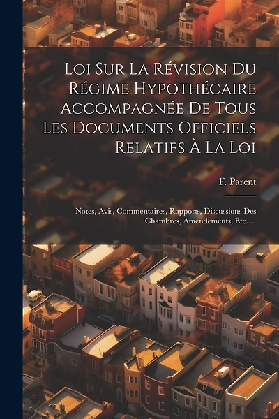 Loi Sur La Révision Du Régime Hypothécaire Accompagnée De Tous Les Documents Officiels Relatifs À La Loi: Notes, Avis, Commentaires, Rapports, Discussions Des Chambres, Amendements, Etc. ...