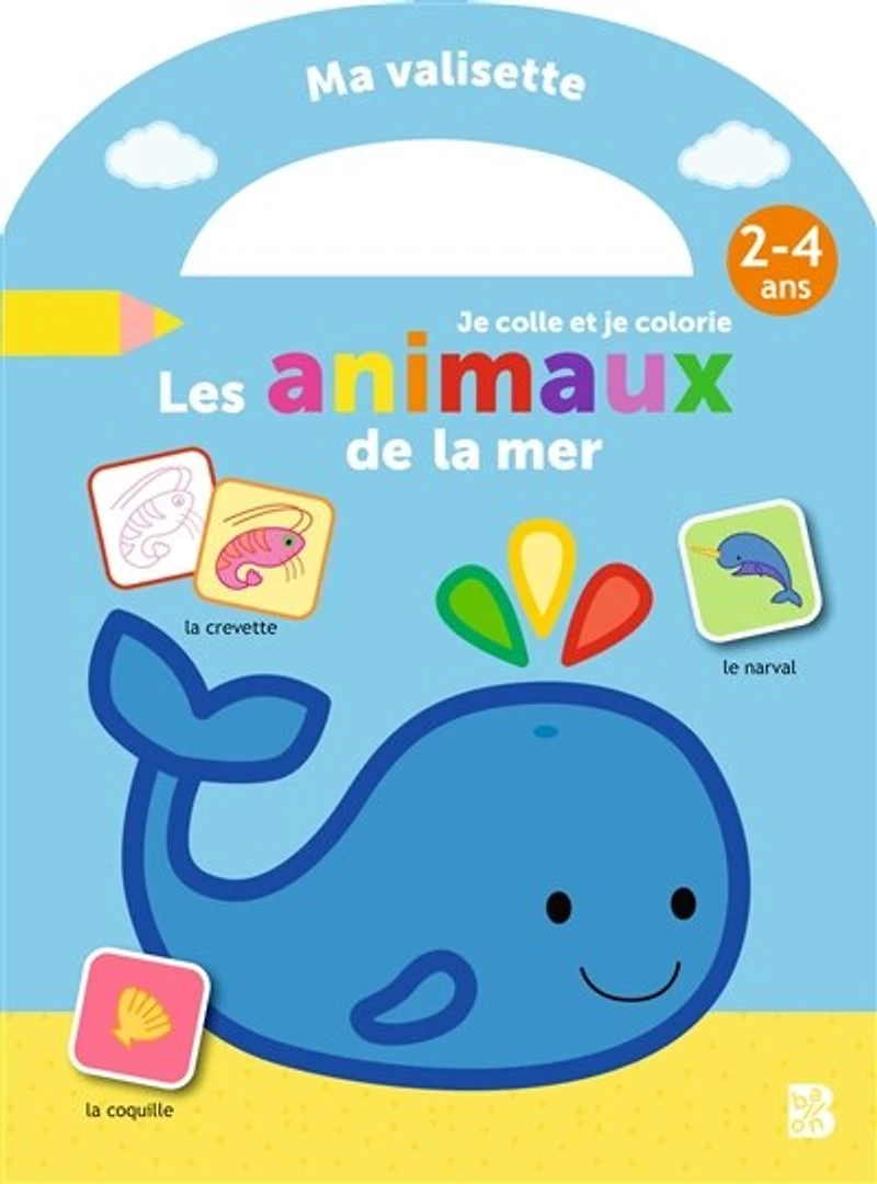 Les animaux de la mer: je colle et je colorie