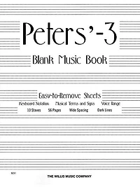 Peters' Blank Music Book (white)