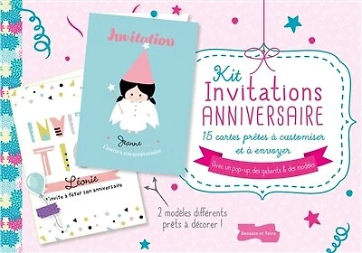 Kit invitations anniversaire: 15 cartes prêtes à customiser et à envoyer