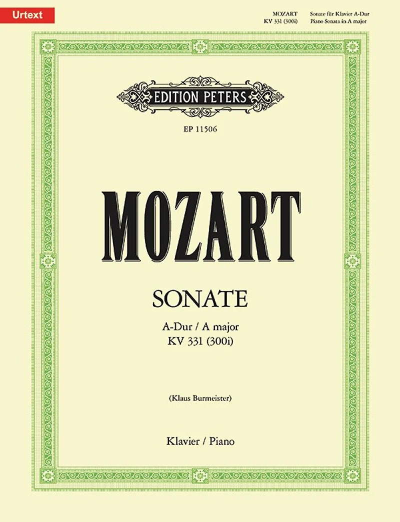 Piano Sonata in A K331 (300I): Based on the Recently-discovered Partial Autograph, Urtext, Sheet