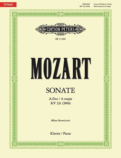 Piano Sonata in A K331 (300I): Based on the Recently-discovered Partial Autograph, Urtext, Sheet
