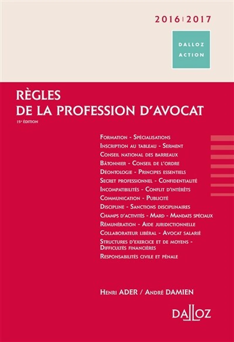 Règles de la profession d'avocat: 2027-2028