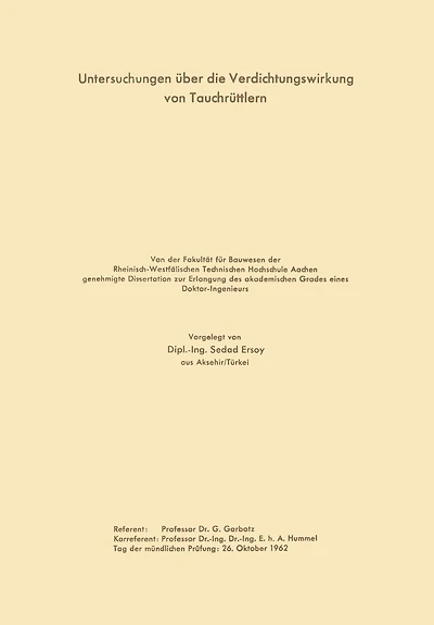 Untersuchungen über die Verdichtungswirkung von Tauchrüttlern