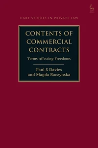 Contents of Commercial Contracts: Terms Affecting Freedoms