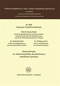 Untersuchungen zur diskontinuierlichen Ausscheidung in metallischen Systemen
