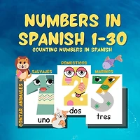 Numbers in Spanish 1-30: Counting Numbers in Spanish / Count Animals: wild animals, domestic animals, sea animals / contar animales: salvajes, domesticos, marinos / learn animals in spanish language