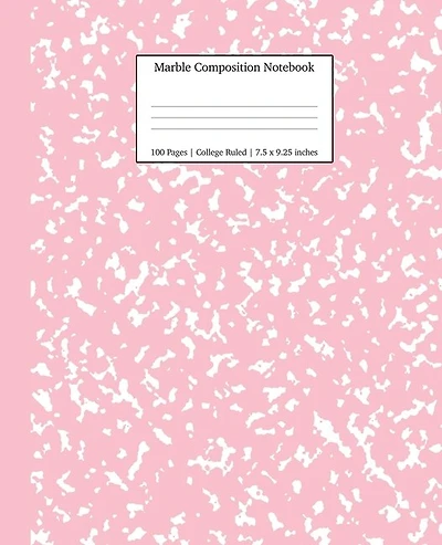Marble Composition Notebook College Ruled: Pink Marble Notebooks, School Supplies, Notebooks for School