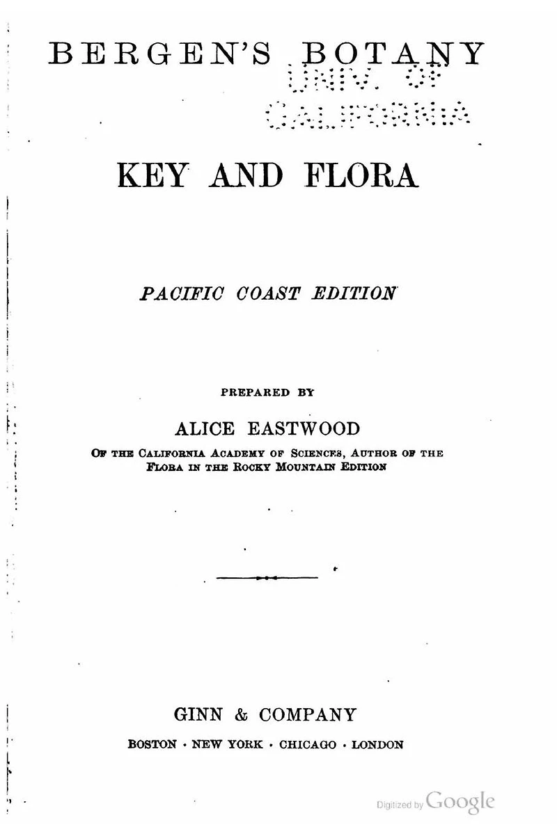 Bergen's Botany, Key and Flora