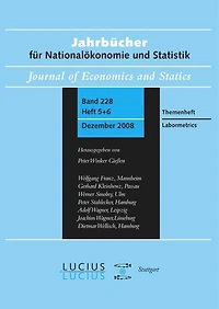 Labormetrics: Sonderausgabe Heft 5+6/Bd. 228 (2008) Jahrbücher für Nationalökonomie und Statistik