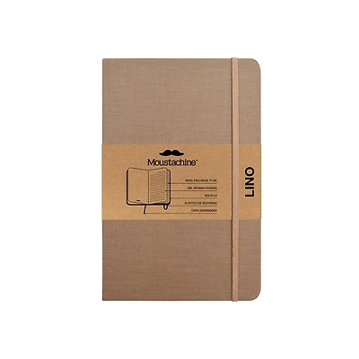 Moustachine Classic Linen Pocket Dark Tan Ruled Hardcover