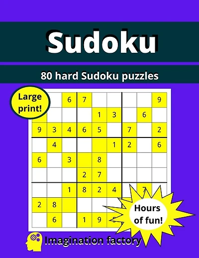 80 hard Sudoku puzzles: Hours of fun! Large print