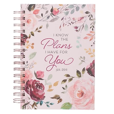 Journal Spiral-bound Pink Floral The Plans Jer. 29:11