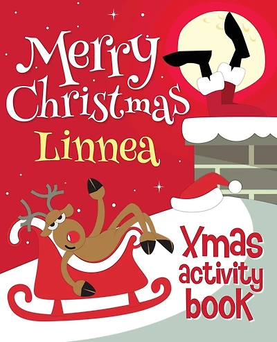 Merry Christmas Linnea - Xmas Activity Book: (Personalized Children's Activity Book)