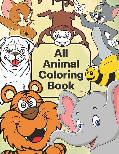 All animal coloring book: kids animal coloring book