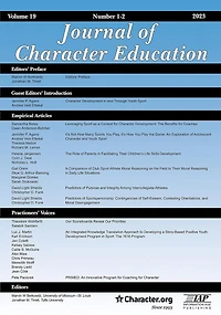 Journal of Character Education Vol 19 Issue 1 & 2