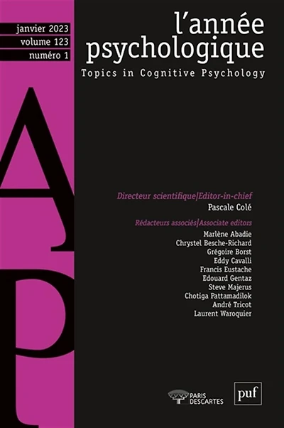 Année psychologique (L'), n°1 (2023)