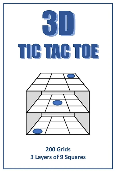 3D Tic Tac Toe Puzzle Book: A book full of 3 layer 3D tic tac toe frames for you to enjoy. Handy 6'x9' size means you can play at home or on the road. Challenge your opponent with these brilliant 3D Tic Tac Toe Puzzles.