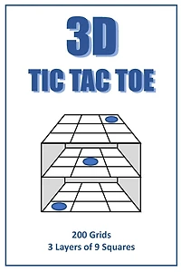 3D Tic Tac Toe Puzzle Book: A book full of 3 layer 3D tic tac toe frames for you to enjoy. Handy 6'x9' size means you can play at home or on the road. Challenge your opponent with these brilliant 3D Tic Tac Toe Puzzles.