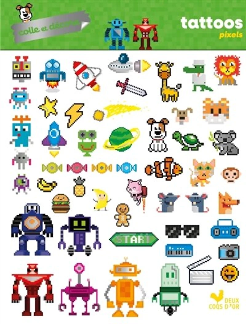 Colle et décore: Tattoos pixels