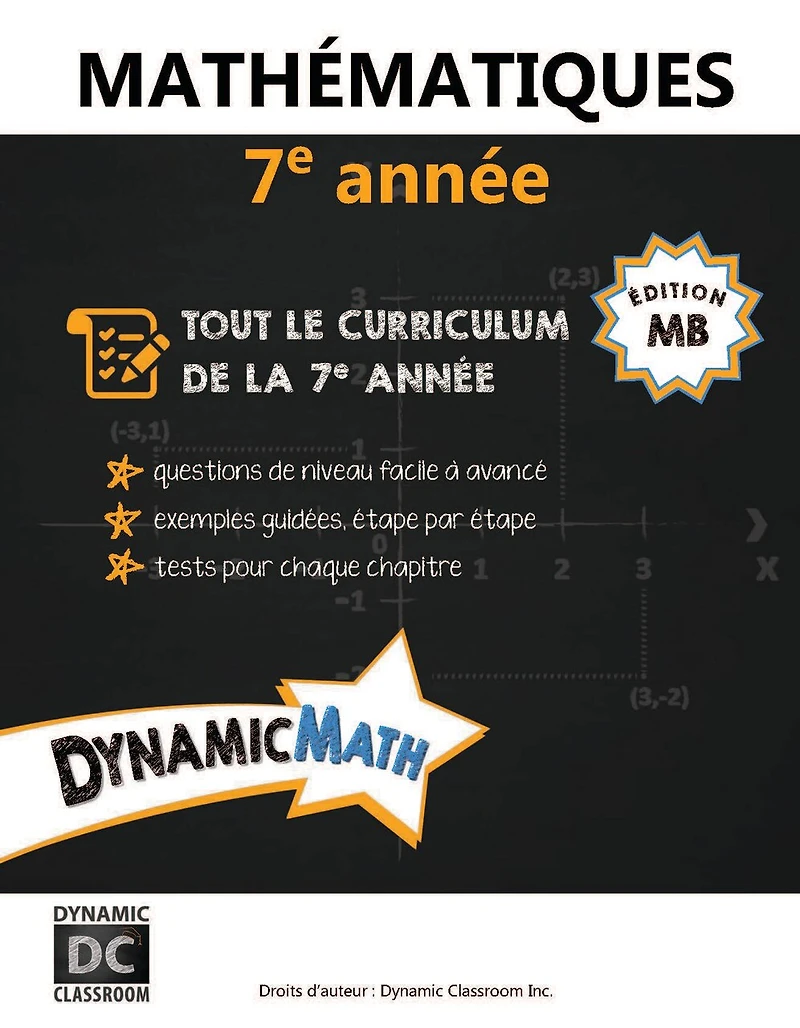 Dynamic Math book Manitoba 7e année