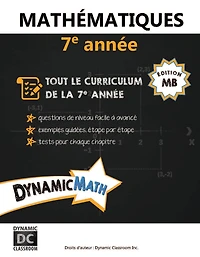 Dynamic Math book Manitoba 7e année