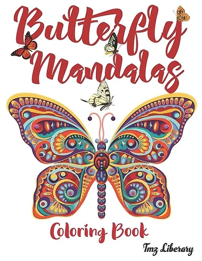 Butterfly Mandalas: Butterflies mandala Coloring Book For Adults - A4 Format - 50 Beautiful Butterfly Designs For Stress Relief.