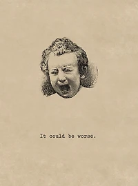 Crying Baby. 6 cards, individually bagged with envelopes