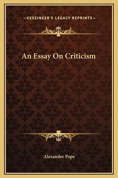 An Essay On Criticism