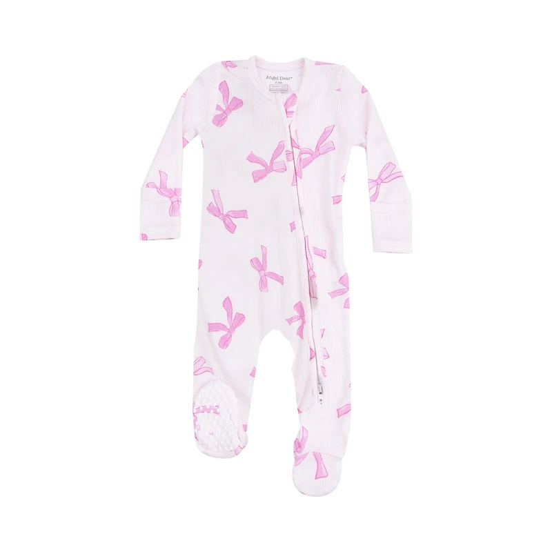 Zipper Footie Pretty Bows Rib