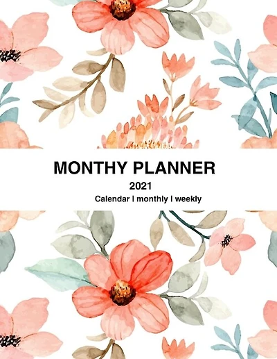 2021 monthly Planner - Pretty Simple Planners - Navy Floral monthly Planner - Academic Planner 2021 Weekly & Monthly Planner. Size 8.5" x 11"