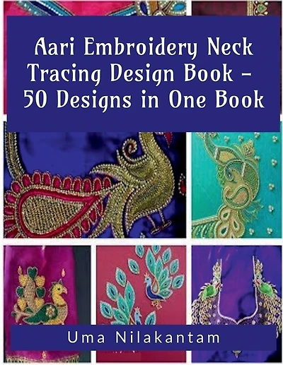 Aari Embroidery Neck Tracing Design Book - 50 Designs in One Book
