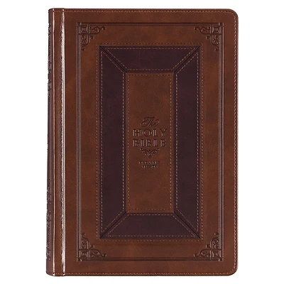 KJV Study Bible Faux Leather HC, Toffee/Burgundy