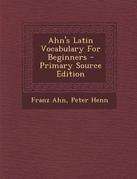 Ahn's Latin Vocabulary For Beginners