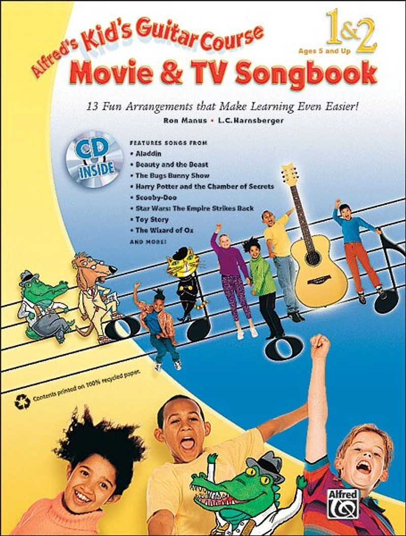 Alfred's Kid's Guitar Course Movie and TV Songbook 1: 13 Fun Arrangements That Make Learning Even Easier!, Book