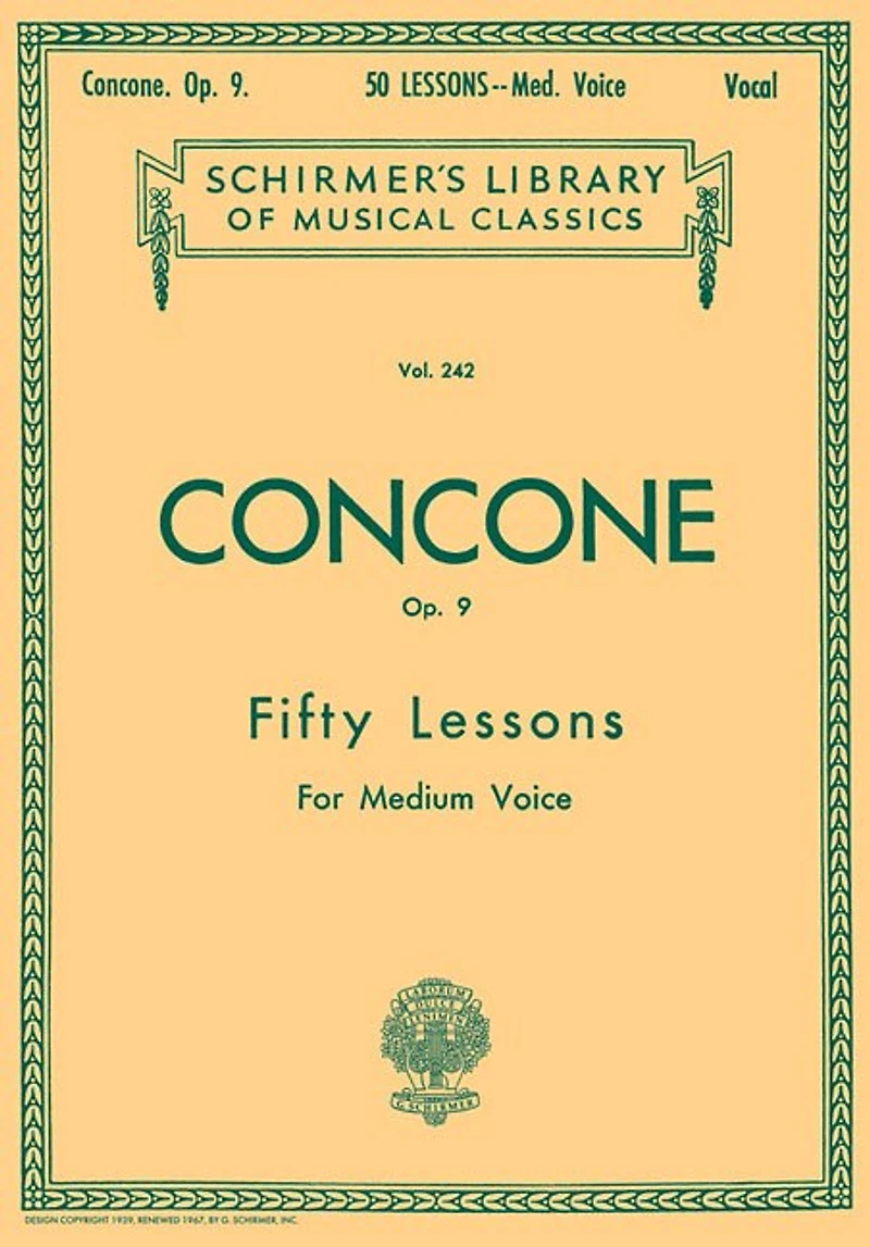 50 Lessons, Op. 9: Schirmer Library of Classics Volume 242 Medium Voice