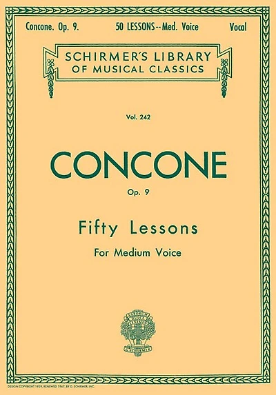 50 Lessons, Op. 9: Schirmer Library of Classics Volume 242 Medium Voice