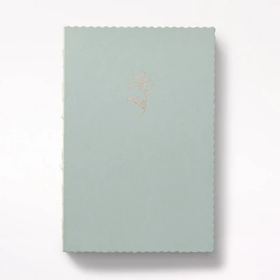 Deckled Edge Small Journal, Sage Single Flower