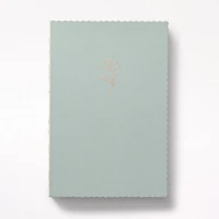 Deckled Edge Small Journal, Sage Single Flower