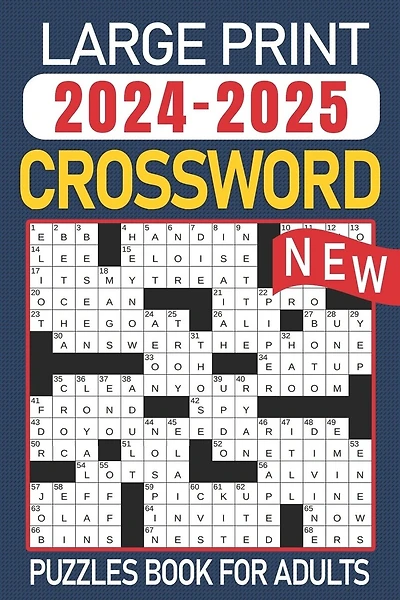 2024-2025 Large Print Crossword Puzzles Book For Adults: Crosswords Puzzles Book for Adults And Seniors with Solution - Anti eye strain and Anxiety Relief