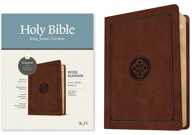 KJV Wide Margin Bible, Filament Enabled (Hardcover LeatherLike, Ornate Tile Black, Red Letter)