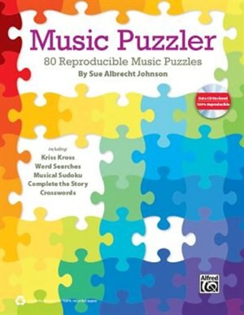 Music Puzzler: 80 Reproducible Music Puzzles, Comb Bound Book And Data Cd