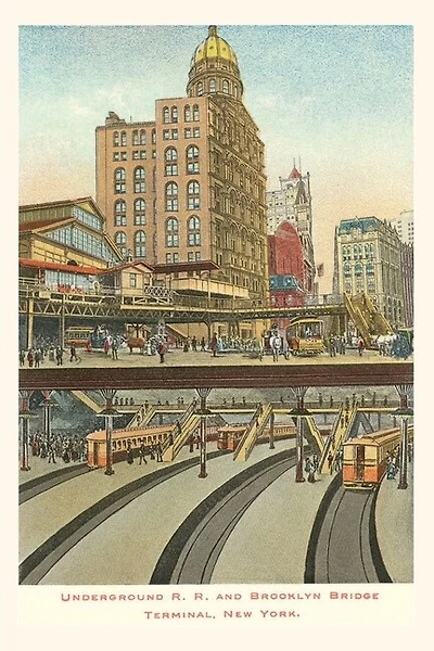Vintage Journal Underground RR and Brooklyn Bridge Terminal, New York City