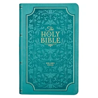 KJV Bible Giant Print Standard-size Faux Leather, Teal Floral