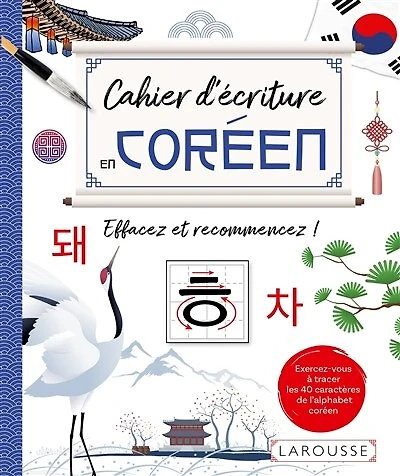 CAHIER ECRITURE EN CORÉEN EFFACEZ ET RECOMMENCEZ: Effacez et recommencez !